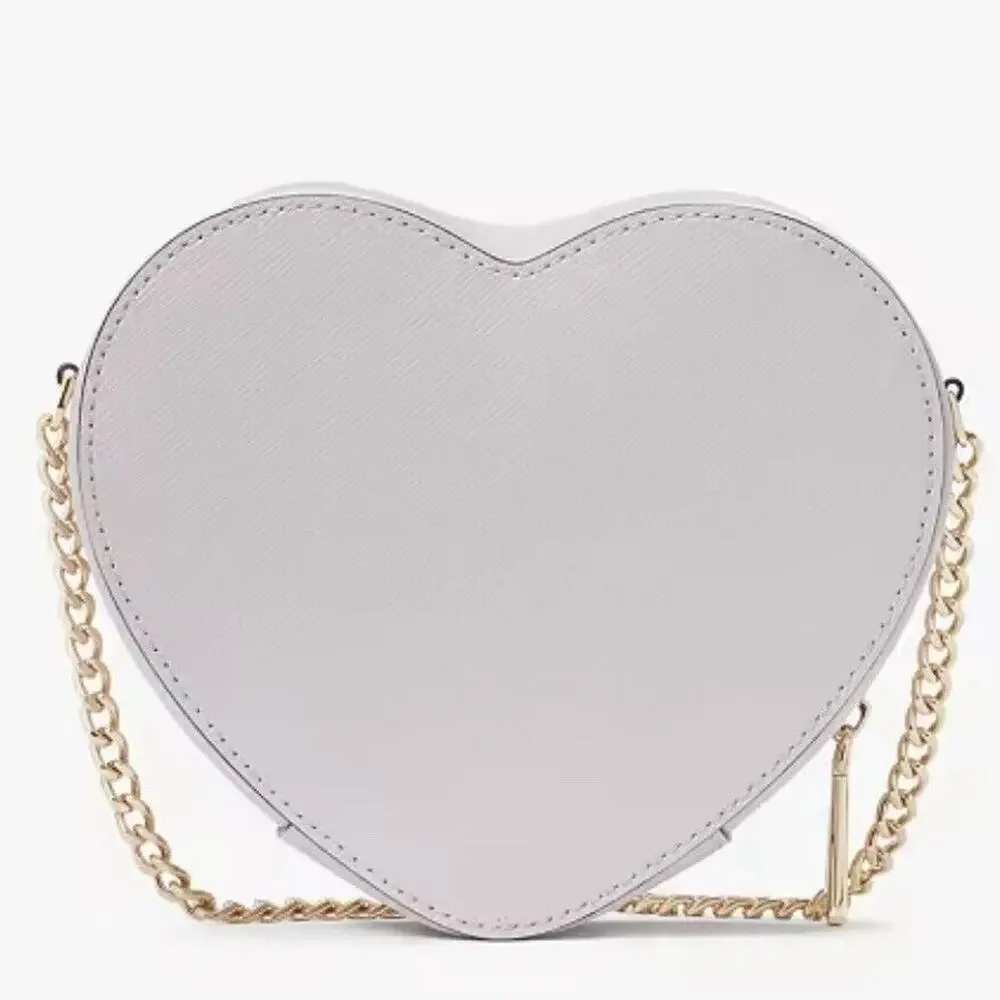 Kate Spade Love Shack Mini Heart Crossbody Lilac Moonlight Pink With Pearls